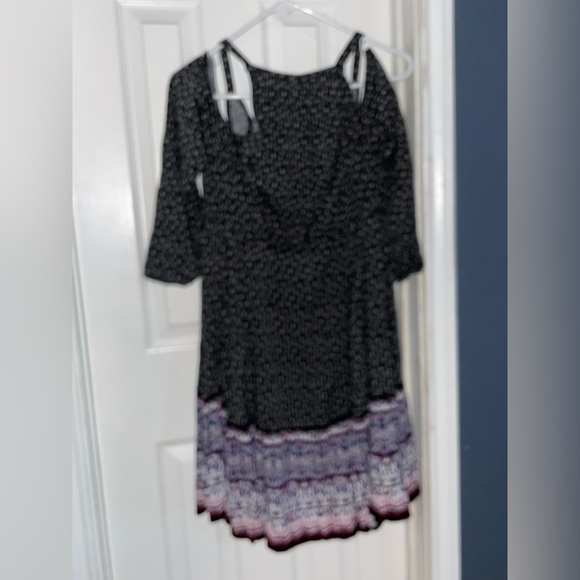 Torrid Border Print Challis Cold Shoulder Dress size 0 equivalent large 12 - Picture 8 of 11